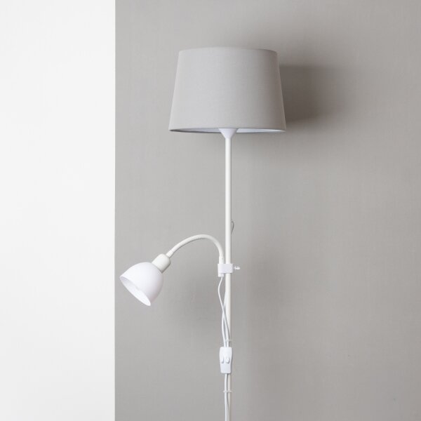 Brilagi - Lampada da terra CERIA 1xE27/100W/230V + 1xE14/25W bianco/grigio