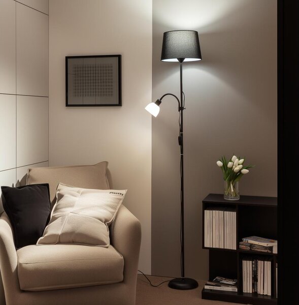 Brilagi - Lampada da terra CERIA 1xE27/100W/230V + 1xE14/25W nero