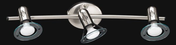 Faretto Cromo Spazzolato Diffusori Orientabili 3 Luci Disco 4853CR