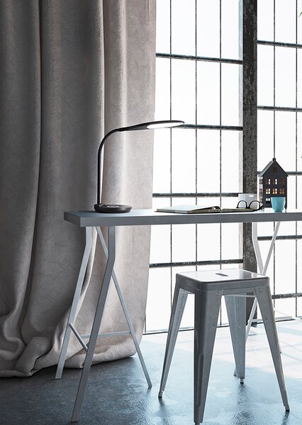 Lampada Da Scrivania Nera Caricabatterie Wireless E Usb Ego 6722N