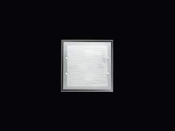 Plafoniera In Vetro Satinato Bianco Lucido E Striato 3 Luci Frame 5744ST