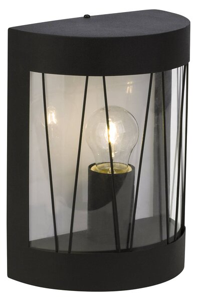 Brilliant Lampada da parete per esterni Reed semitonda nera
