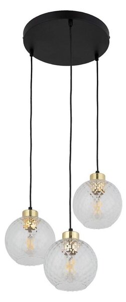 Lampadario LED a sospensione su cavo DEVON 3xE27/15W/230V nero/trasparente