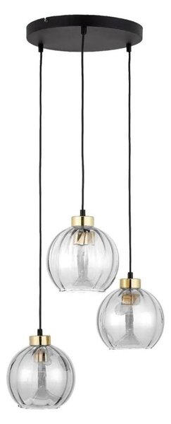 Lampadario LED su cavo DEVI 3xE27/15W/230V nero/trasparente