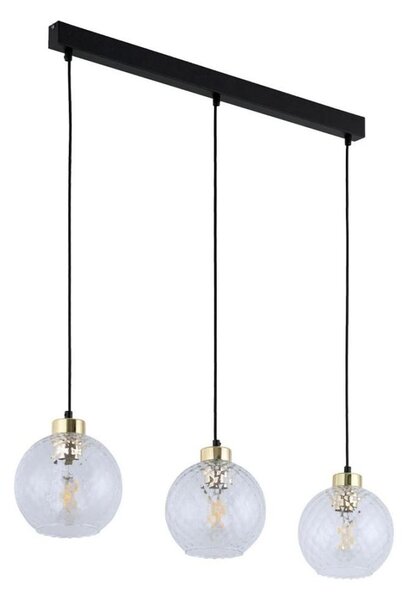 Lampadario LED a cavo DEVON 3xE27/15W/230V nero/trasparente