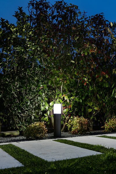 Paletto Per Esterni In Alluminio Grafite Con Diffusore In Vetro Match 6786A