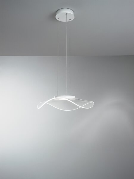 Lampadario A Sospensione Moderna Bianco Led Integrato Medusa 6866BLC