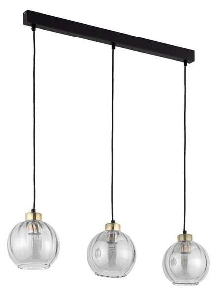 Lampadario LED sospeso su cavo DEVI 3xE27/15W/230V nero/fumé