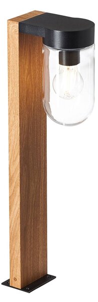Brilliant Lampioncino Cabar in look legno con paralume vetro