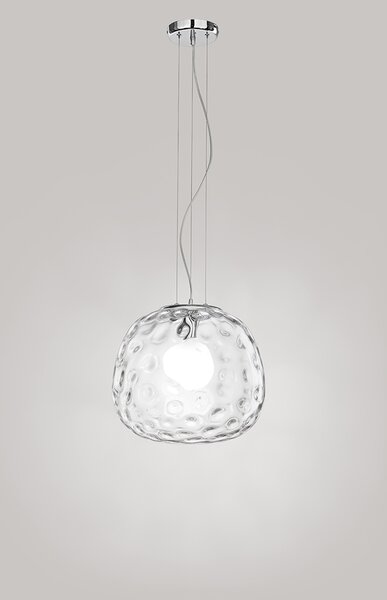 Sospensione In Vetro Martellato Trasparente 1 Luce Skin 6468TR