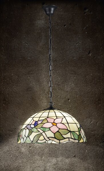 Sospensione Design Classico Con Diffusore In Vetro Tiffany Tulipano T614S