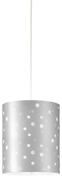 Sospensione Moderna A 1 Luce Pois Xl In Polilux Bicolor Silver Made In Italy