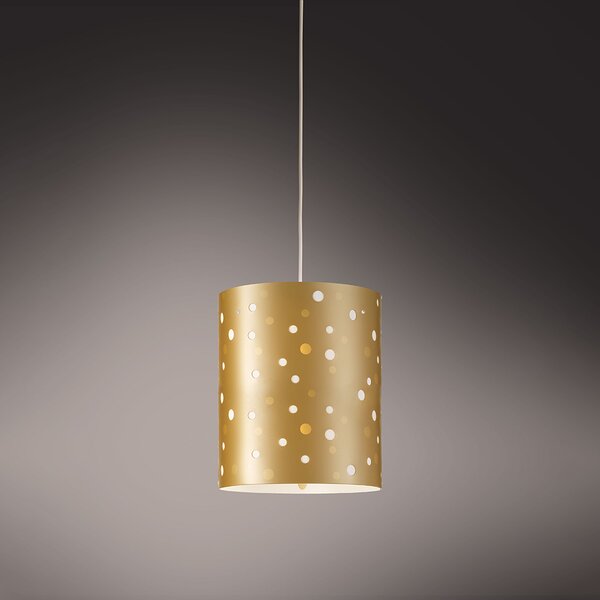 Sospensione Moderna A 1 Luce Pois Xl In Polilux Bicolor Oro Made In Italy