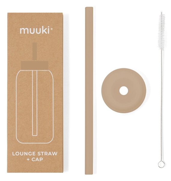 Cannuccia in silicone con scopino per pulizia e tappo inclusi Milk Coffee – Muuki