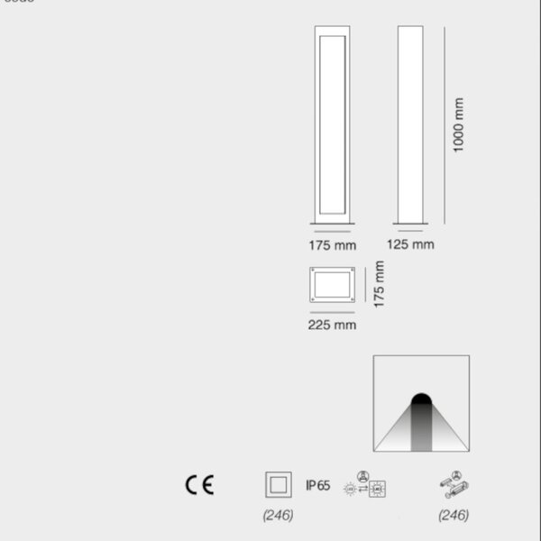 Lampioncino moderno belfiore 9010 mono 1103a 396 30246 led betaly - Belfiore - 9010 Outdoor