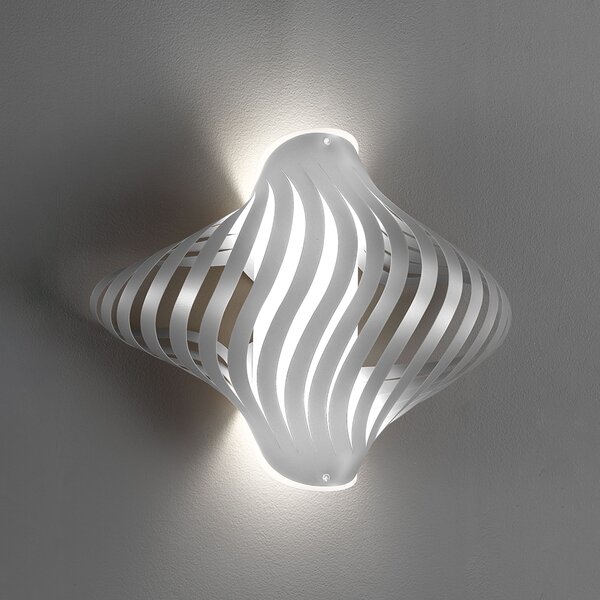 Applique Shell Helios 1 Luce In Polilux Silver Made In Italy