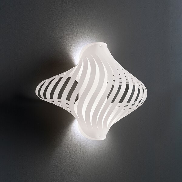 Applique Shell Helios 1 Luce In Polilux Bianco Made In Italy