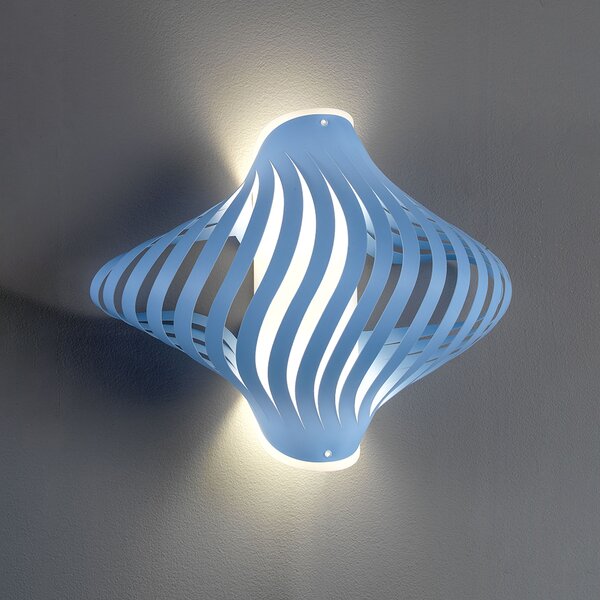 Applique Shell Helios 1 Luce In Polilux Blu Made In Italy