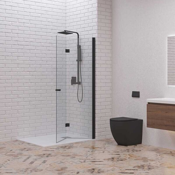 Kamalu doccia walk in a libro 70 cm colore nero | ksw7000n