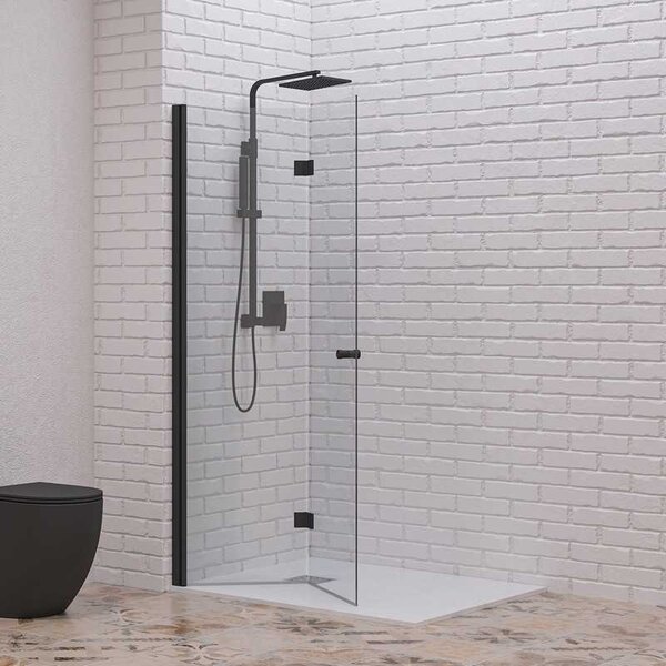Kamalu doccia walk in a libro 70 cm colore nero | ksw7000n