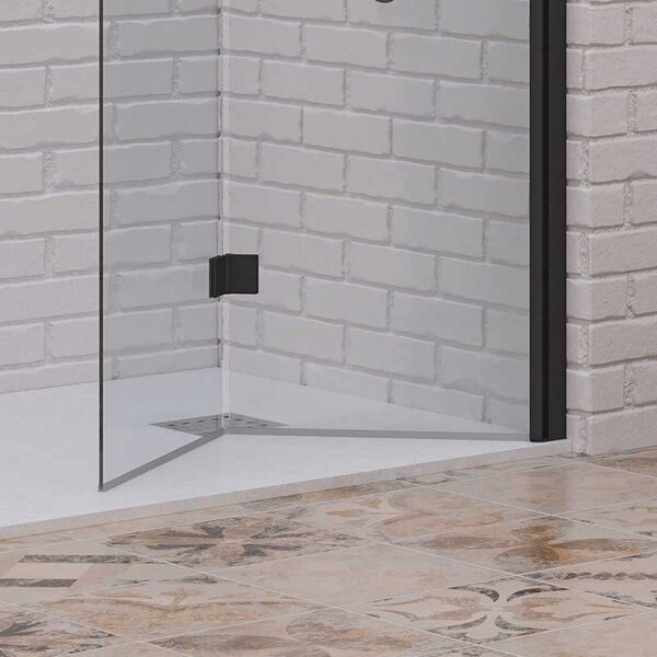 Kamalu doccia walk in a libro 70 cm colore nero | ksw7000n