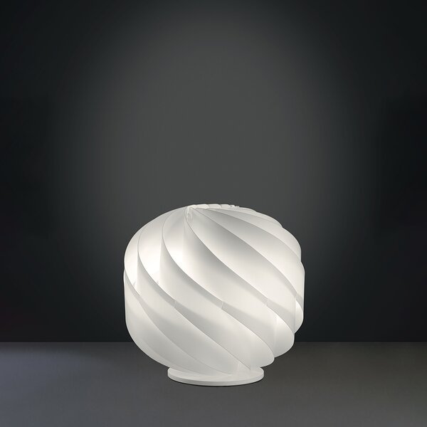Lampada Da Tavolo Globe 1 Luce In Polilux Bianco Con Base D15 Made In Italy