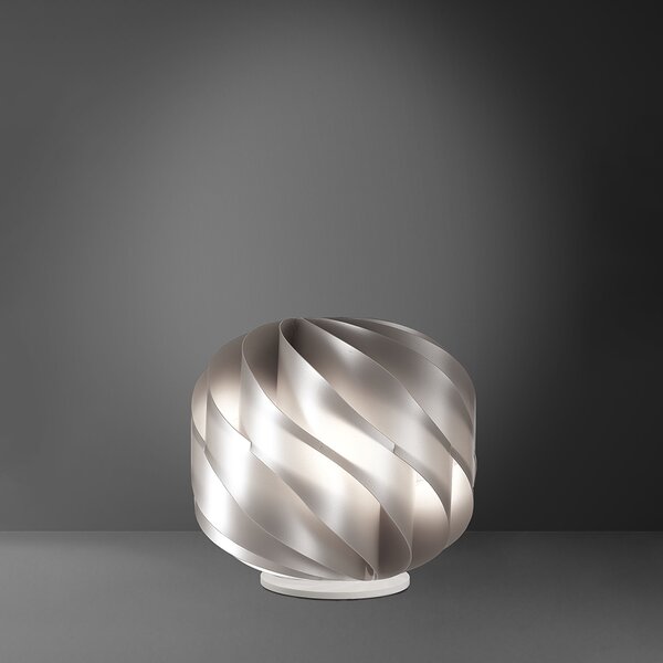 Lampada Da Tavolo Globe 1 Luce In Polilux Silver Con Base D25 Made In Italy