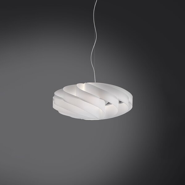 Sospensione Moderna 1 Luce Flat In Polilux Bianco D40 Made In Italy