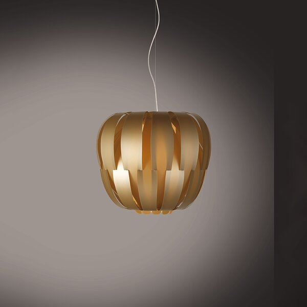 Sospensione Moderna 1 Luce Queen In Polilux Oro D19 Made In Italy