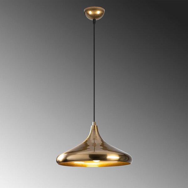 Lampadario dorato con paralume in metallo ø 35 cm Nile – Opviq lights