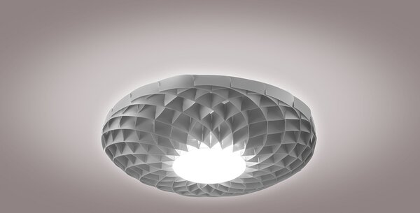 Plafoniera Moderna Dalia Led Attacco Gx53 Polilux Silver D60 Made In Italy