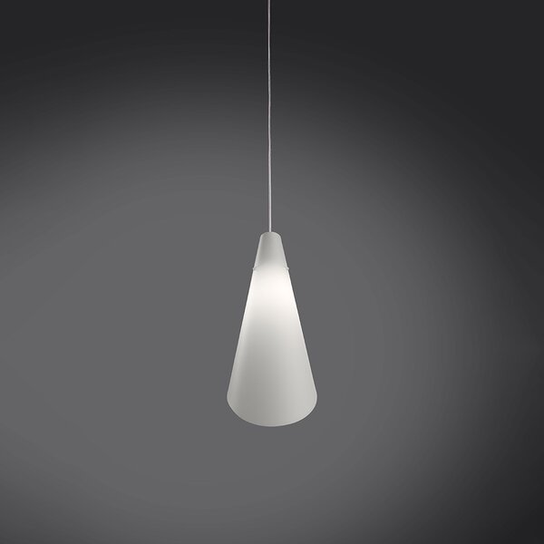 Sospensione Moderna A 1 Luce Calle In Polilux Bianco Made In Italy