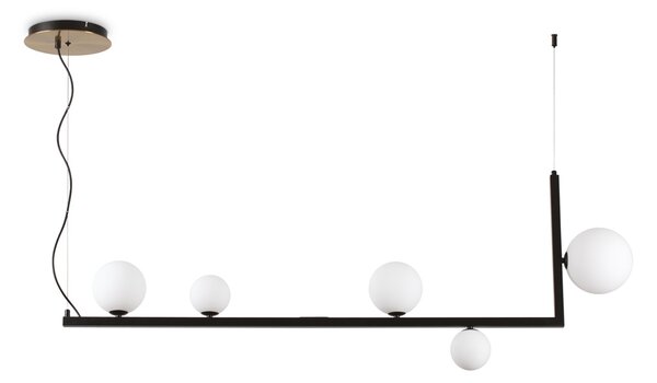 Sospensione Industrial-Minimal Birds Metallo Nero 5 Luci G9 3W 3000K Luce Calda