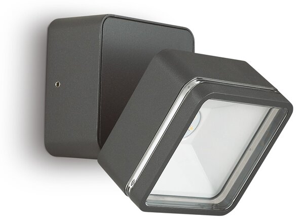 Applique Moderna Square Omega Metallo Antracite Led 7W 4000K Luce Naturale