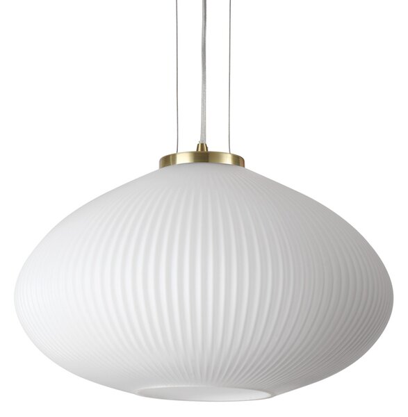 Sospensione Moderna Plisse' Metallo Ottone 1 Luce E27 D45Cm