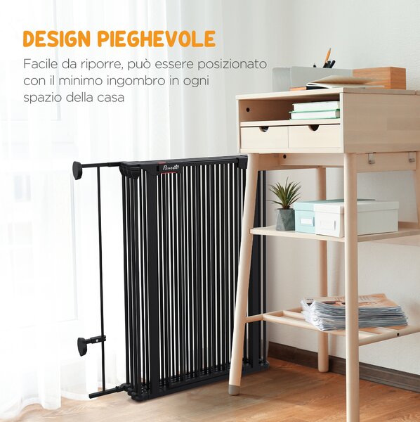 PawHut Cancellino per Cani Taglia Media Pieghevole e Modulabile in Metallo e Plastica, 123x102x90 cm, Nero|Aosom