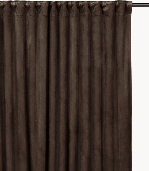 Set di 2 tende oscuranti in velluto con multibanda Estelle, larg. 135 cm
