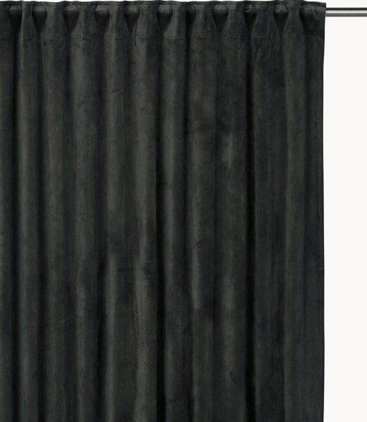 Set di 2 tende oscuranti in velluto con multibanda Estelle, larg. 135 cm