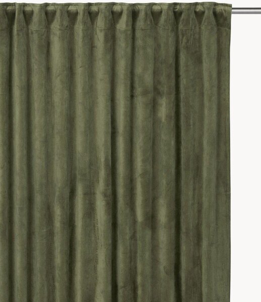 Set di 2 tende oscuranti in velluto con multibanda Estelle, larg. 135 cm