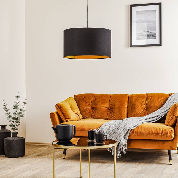 Lampada a sospensione Roller Euluna, dimmerabile, Nero, Soggiorno / Sala da pranzo, Tessuto / Stoffa / Seta, Moderno, Lampada a sospensione