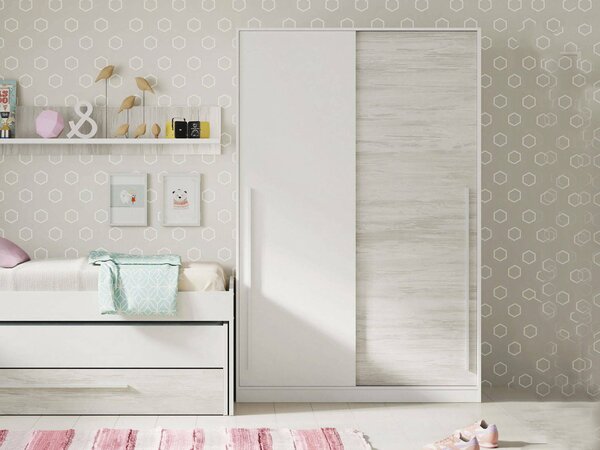 Guardaroba con ripiani regolabili bianco anticato 120x200h cm - Aristode