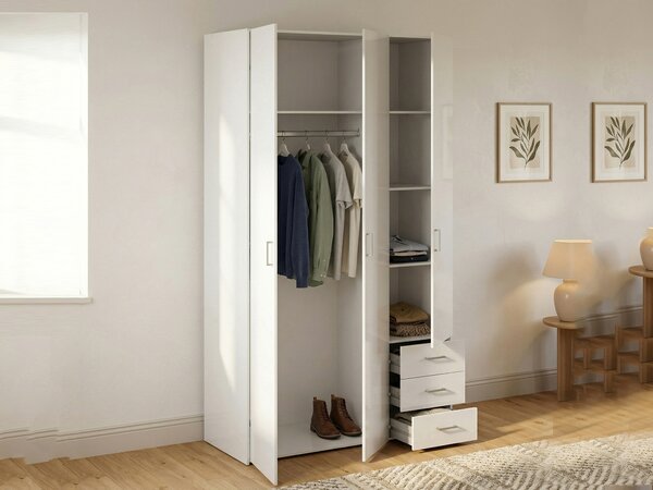 Guardaroba con appendiabiti bianco lucido 115x200h cm - Aquilone