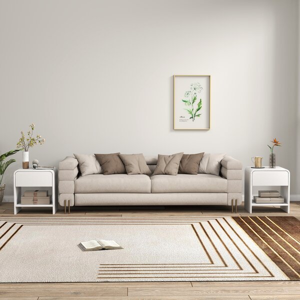 HOMCOM Set 2 comodini moderni con cassetto e scomparto aperto, 40x35x45 cm, bianco | Aosom Italy