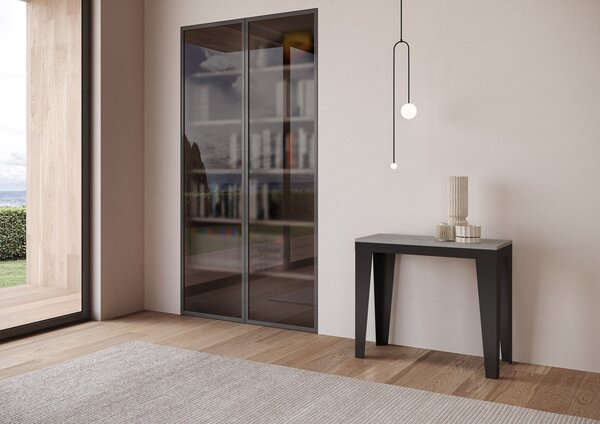 Consolle Allungabile 90-300x40x77 cm in Nobilitato Grigio