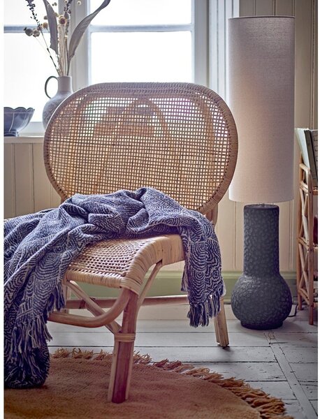 Coperta blu in misto cotone 130x160 cm Bresso – Bloomingville