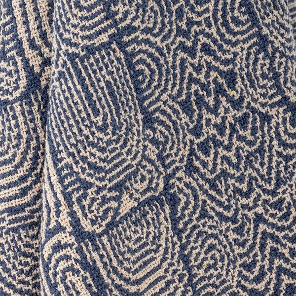 Coperta blu in misto cotone 130x160 cm Bresso – Bloomingville