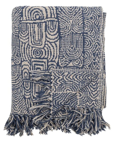 Coperta blu in misto cotone 130x160 cm Bresso – Bloomingville