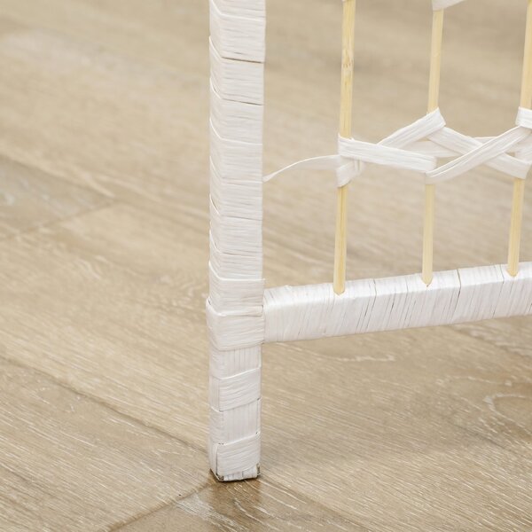 HOMCOM Paravento pieghevole a 6 pannelli in corda di carta, 160x170 cm, bianco | Aosom Italy
