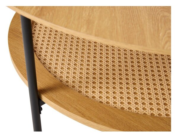 Tavolino da salotto rotondo di colore naturale con effetto rovere ø 80 cm Pensacola – Unique Furniture