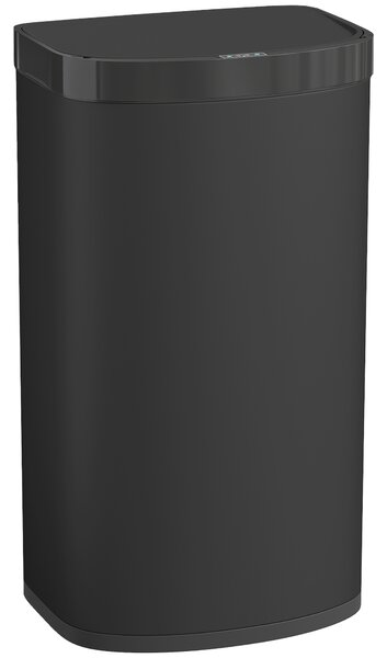 HOMCOM Bidone con sensore 55 L e coperchio soft-close in acciaio, nero | Aosom Italy